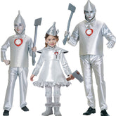 Halloween Tin Man Style Costume Adult Men Robot Iron Look Cosplay Performance Outfit