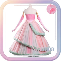 NEATMOA Glinda Cosplay Dress from The Witches 2 | Pink Full Costume with Accessories