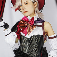 Model Wearing NEATMOA Lyney Cosplay Costume Genshin Impact