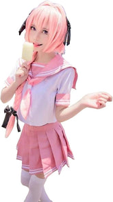 NEATMOA Fate/Grand Order アストルフォ コスプレ ウィッグ付きJK 衣装 コスチューム 学園祭 文化祭 撮影 ハロウイン パーティー