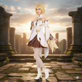 NEATMOA Genshin Impact Lumine Cosplay Costume As Heaven and Earth Are Made Anew Halloween Event Photoshoot