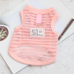 NEATMOA Breathable Cat Harness Vest for Spring and Summer – Lightweight Striped Mesh Design with Leash Attachment