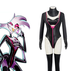 NEATMOA Hazbin Hotel Angel Dust Cosplay Costume Full Set for Halloween Party Stage Performance