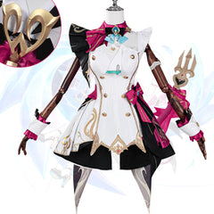 NEATMOA 原神 Fontaine Cosplay フォンテーヌ エスコフィエ コスプレ ウィッグ付き 衣装 ハロウィン 学園祭 撮影用 祭典用 コスチューム セット 祝日 贈り物