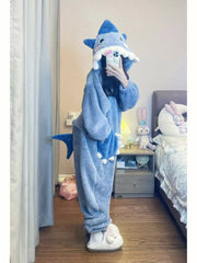 NEATMOA Shark Coral Fleece Onesie Pajamas Unisex Cozy Sleepwear.