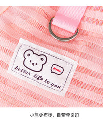 NEATMOA Breathable Cat Harness Vest for Spring and Summer – Lightweight Striped Mesh Design with Leash Attachment