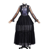 Wednesday Addams cosplay formal dress full costume main view full outfit