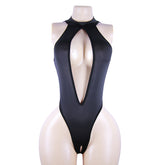 NEATMOA Open Crotch Halter Bodysuit – Sexy One-Piece Tight-Fit Lingerie for Women