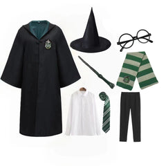 NEATMOA Harry Potter Style Cosplay For Kids Costume 8-Piece Set with Robe Gryffindor Slytherin Ravenclaw Hufflepuff Magic School Uniform 115 to155