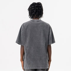【NEATMOA】Mens Street Style Graphic T Shirt Gray Crew Neck Tee with Angel Wings and StreetsTeam Print Short Sleeve Summer Top
