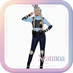 NEATMOA Judy Hopps Cosplay Police Uniform – Zootopia 2 Bunny Officer Outfit for Halloween & Stage