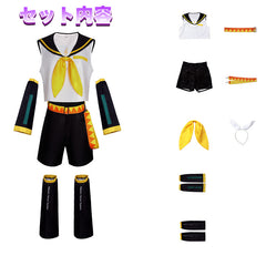 NEATMOA 鏡音リン 鏡音レン セーラー服 コスプレ衣装 制服 アニメ コスプレイベント ハロウィン 学園祭 ウィッグ付き