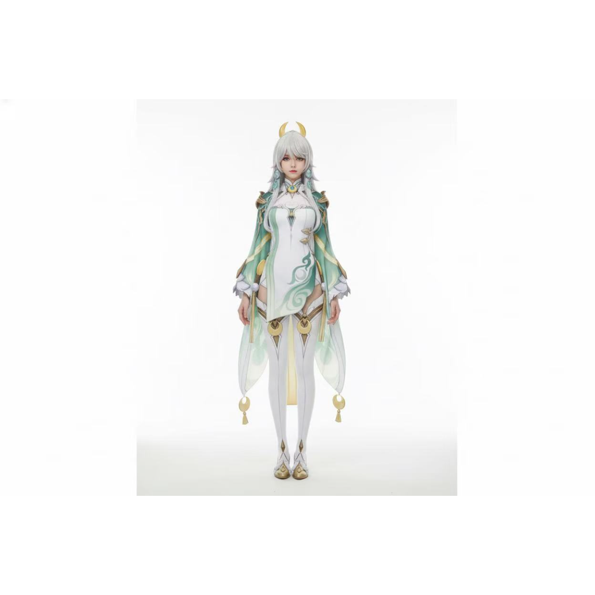 NEATMOA Zibai Genshin Impact Cosplay Costume – Asian Size for Photoshoot & Events