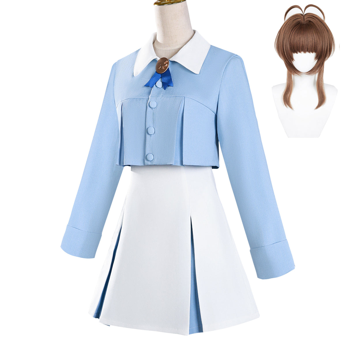 魔卡少女櫻 木之本櫻 約會服 藍白配色 洋裝 Cosplay 角色扮演服裝 可愛變裝 拍照節日穿搭