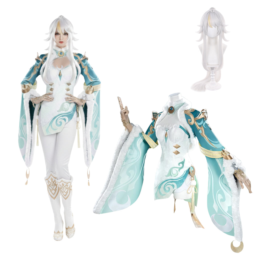 NEATMOA Zibai Genshin Impact Cosplay Costume – Asian Size for Photoshoot & Events