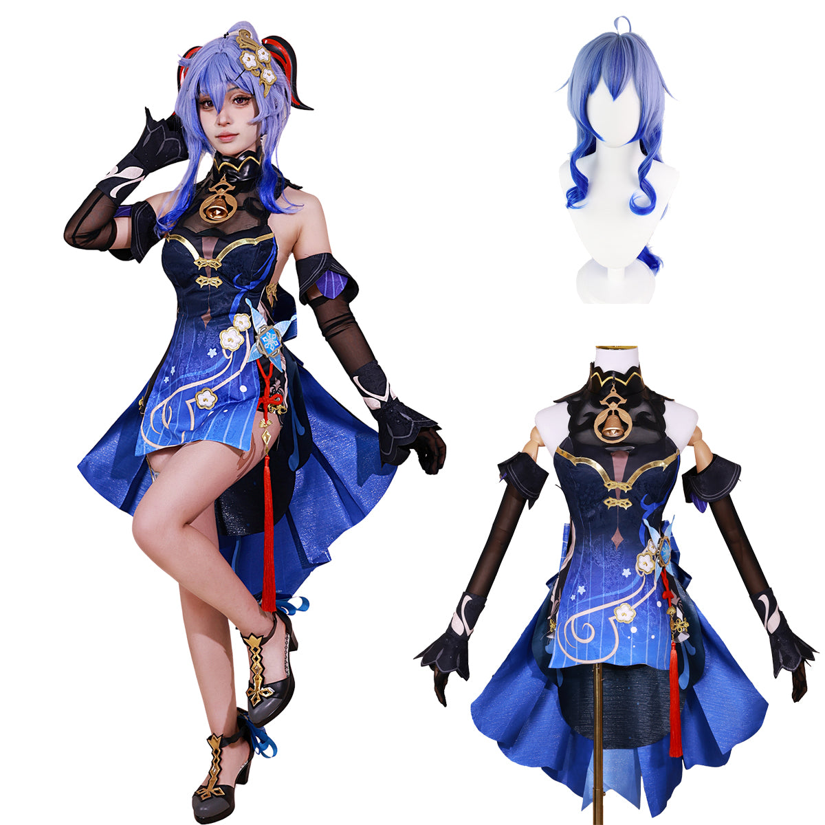 NEATMOA Genshin Impact Ganyu Lantern Rite Cosplay Costume Full Set for Festivals, Conventions, and Cosplay Events