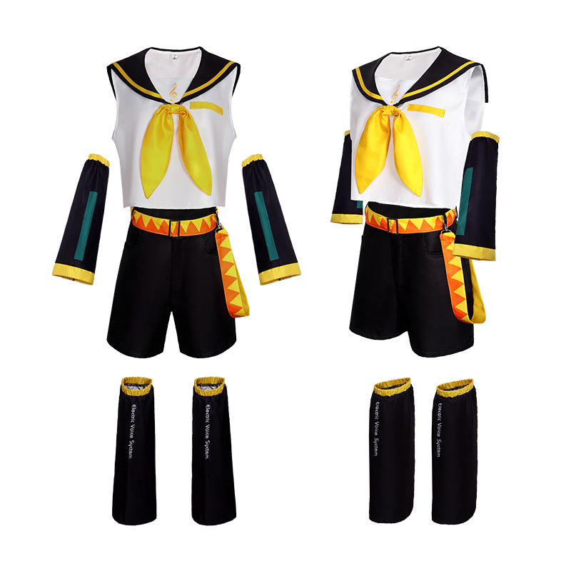 NEATMOA 鏡音リン 鏡音レン セーラー服 コスプレ衣装 制服 アニメ コスプレイベント ハロウィン 学園祭 ウィッグ付き