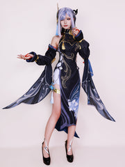 NEATMOA Genshin Impact Shenhe Lantern Rite Cosplay Costume Full Set for Festivals, Conventions, and Cosplay Events