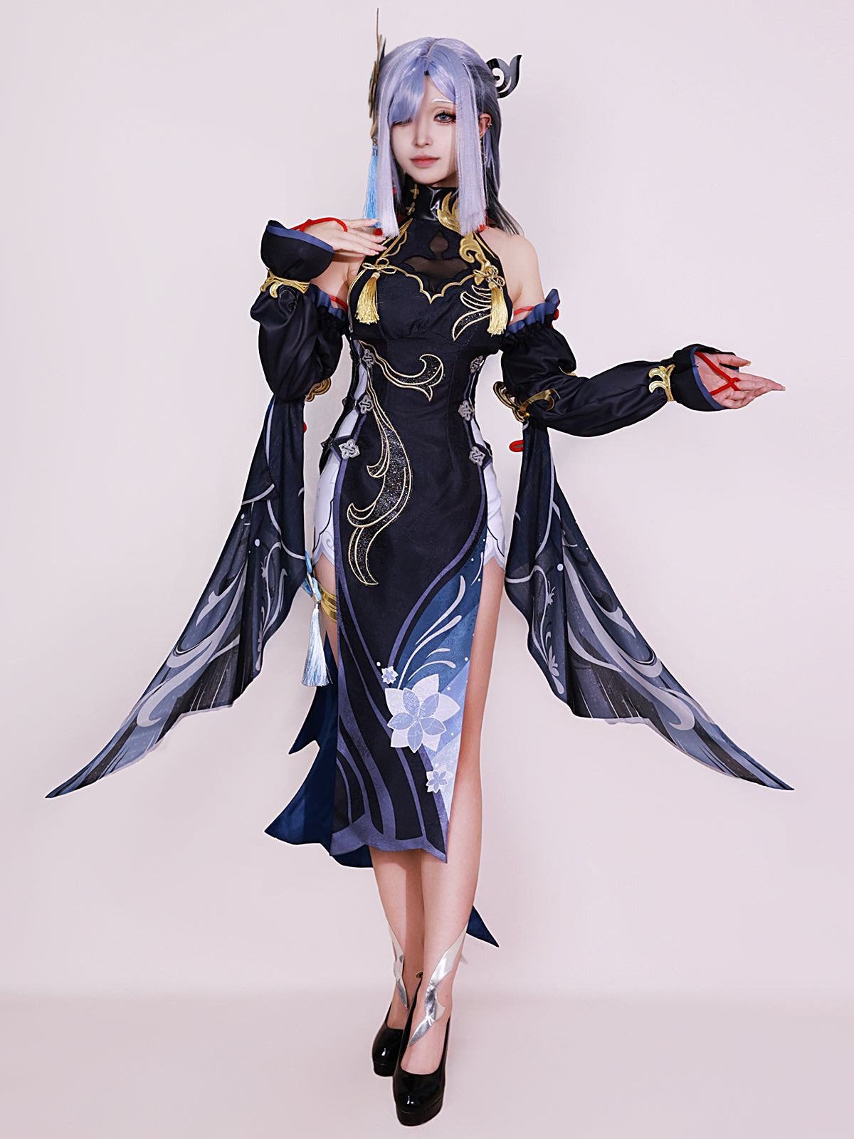 NEATMOA Genshin Impact Shenhe Lantern Rite Cosplay Costume Full Set for Festivals, Conventions, and Cosplay Events