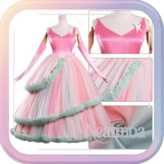 NEATMOA Glinda Cosplay Dress from The Witches 2 | Pink Full Costume with Accessories