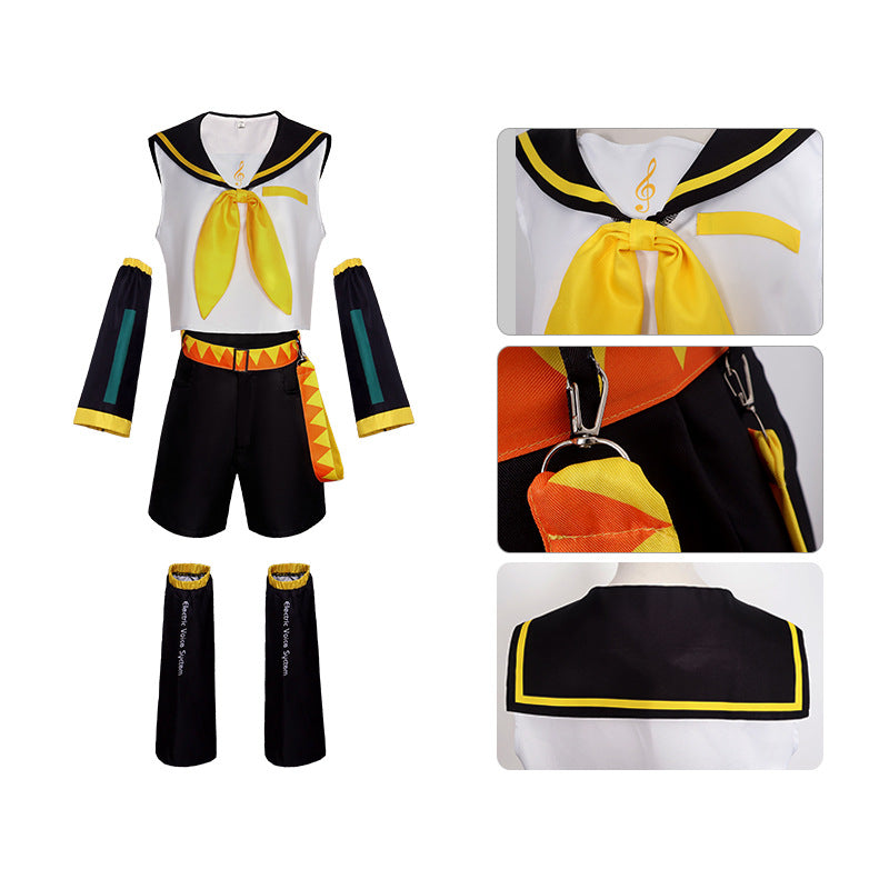 NEATMOA 鏡音リン 鏡音レン セーラー服 コスプレ衣装 制服 アニメ コスプレイベント ハロウィン 学園祭 ウィッグ付き