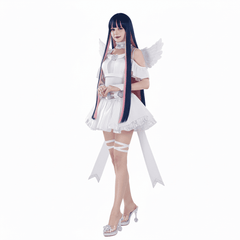 NEATMOA Stocking Angel Dress Cosplay Costume with Wings Asian Sizes Anime Outfit