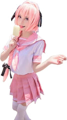NEATMOA Fate/Grand Order アストルフォ コスプレ ウィッグ付きJK 衣装 コスチューム 学園祭 文化祭 撮影 ハロウイン パーティー