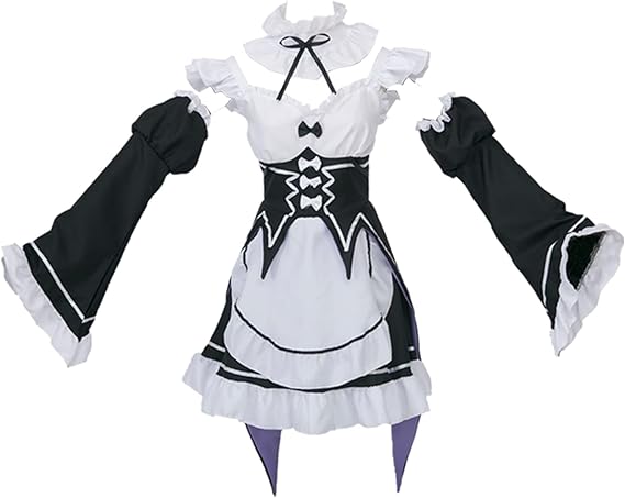 NEATMOA Re：ゼロから始める異世界生活 ラム メイド服 ウィッグ付き コスプレ衣装  豪華 ウィッグセット 学園祭 文化祭 漫遊展に最適