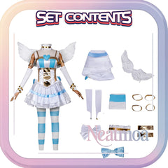 NEATMOA Stocking Battle Lolita Dress Cosplay Costume with Wings Anime Outfit Asian Sizes