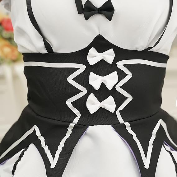 NEATMOA Re：ゼロから始める異世界生活 ラム メイド服 ウィッグ付き コスプレ衣装  豪華 ウィッグセット 学園祭 文化祭 漫遊展に最適