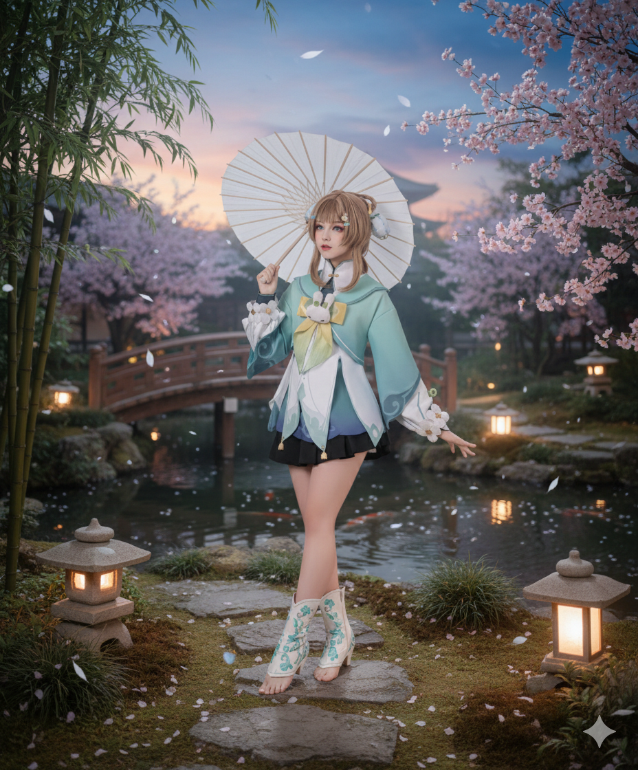 NEATMOA Yaoyao Silken Bamboo in Rain Cosplay Costume – Anime Game Character Outfit