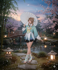 NEATMOA Yaoyao Silken Bamboo in Rain Cosplay Costume – Anime Game Character Outfit