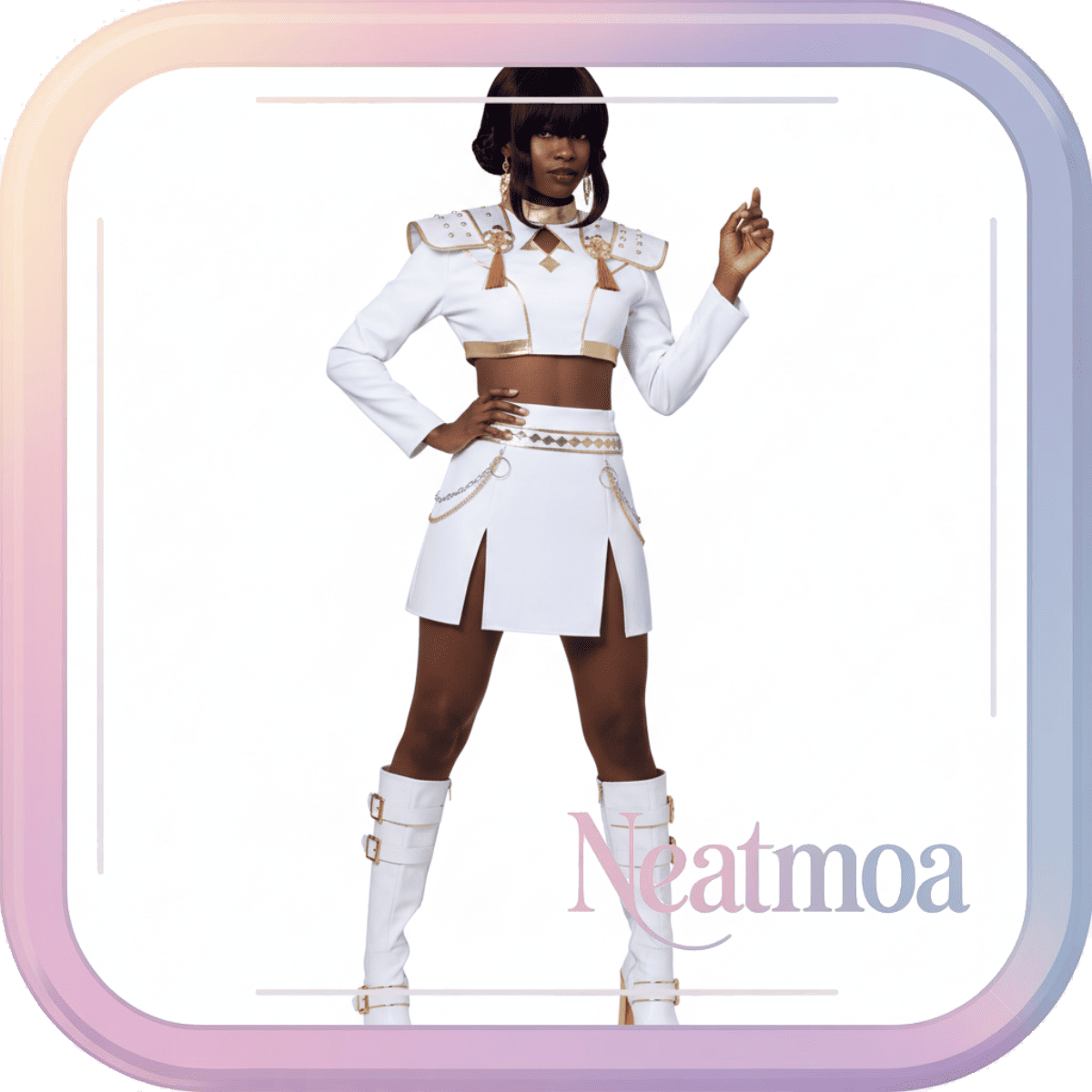 NEATMOA zoey Cosplay Costume Outfit Korean Style Demon Hunter Uniform for Women Halloween Comic Con Party