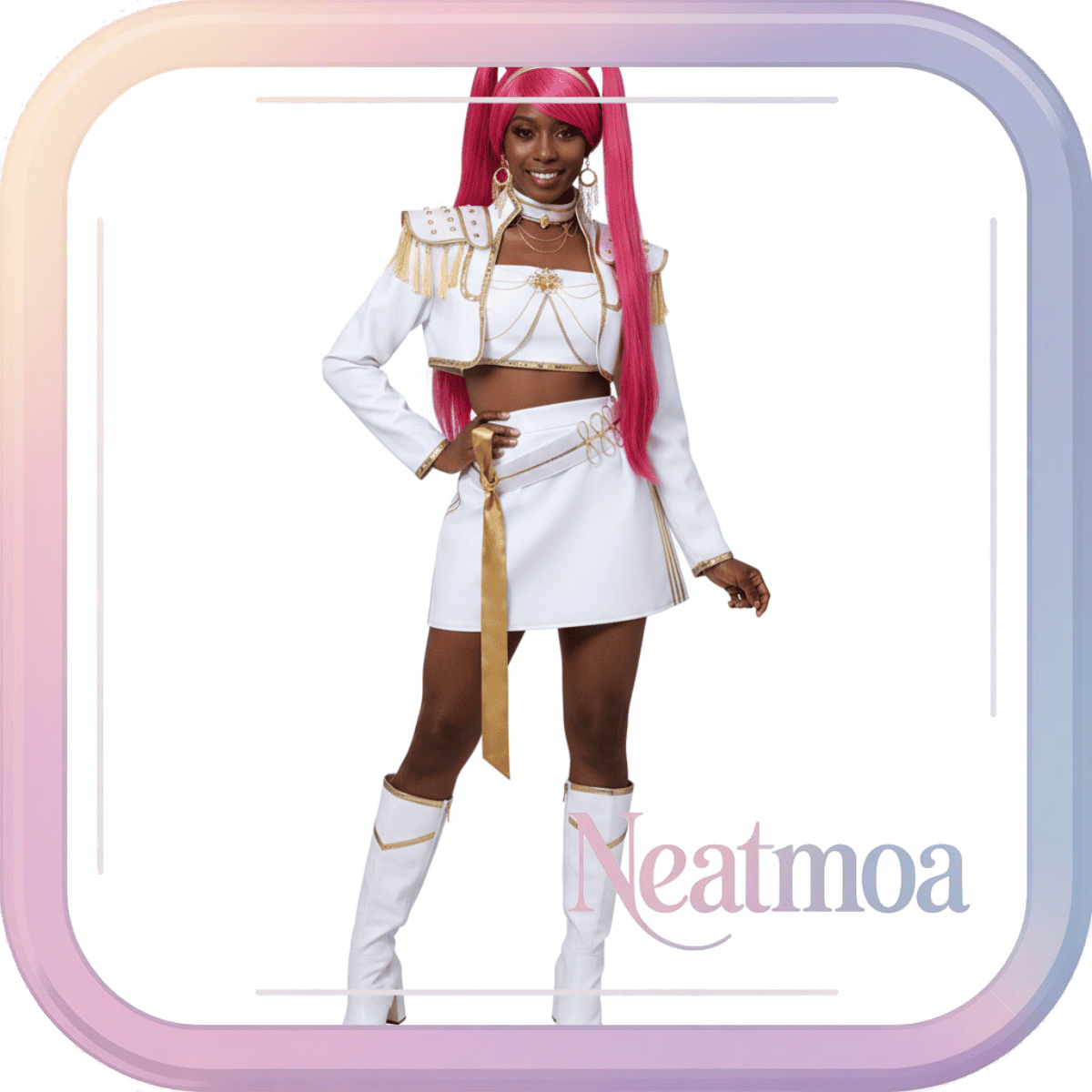 NEATMOA Mira Cosplay Costume Outfit Korean Style Demon Hunter Uniform for Women Halloween Comic Con Party