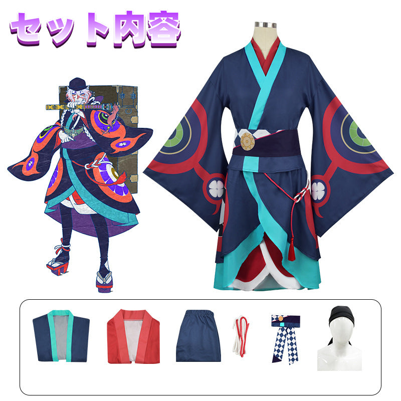 NEATMOA モノノ怪 薬売り コスプレ衣装 和風 着物 ウィッグ付き 仮装 ハロウィン クリスマス 学園祭 文化祭 撮影用 男女兼用 舞台衣装 イベント用