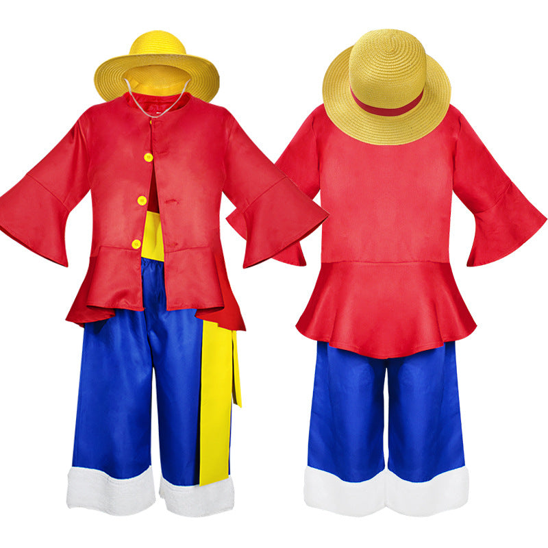 NEATMOA ONE PIECE Luffy Cosplay Costume Kids Second Generation Straw Hat Set Anime Outfit.