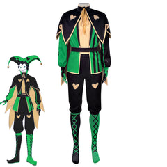 NEATMOA The Freak Circus Harlequin Cosplay Costume Full Set Outfit for Halloween Carnival and Roleplay