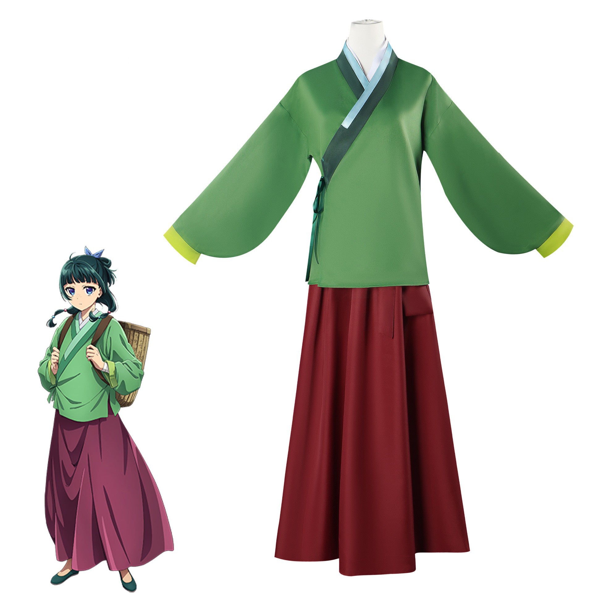 NEATMOA 藥屋少女的呢喃 貓貓 Cosplay 綠色服裝 含假髮 角色扮演 萬聖節 聖誕節 學園祭 文化祭 漫遊展