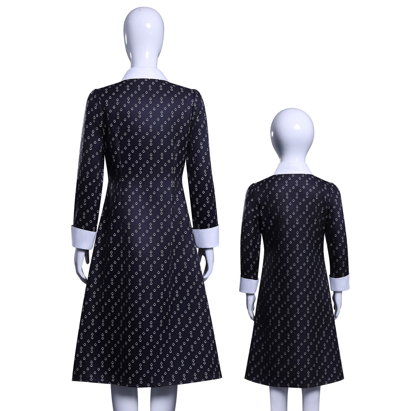NEATMOA Wednesday Addams Cosplay Dress – The Addams Family Purple Black Striped Dress