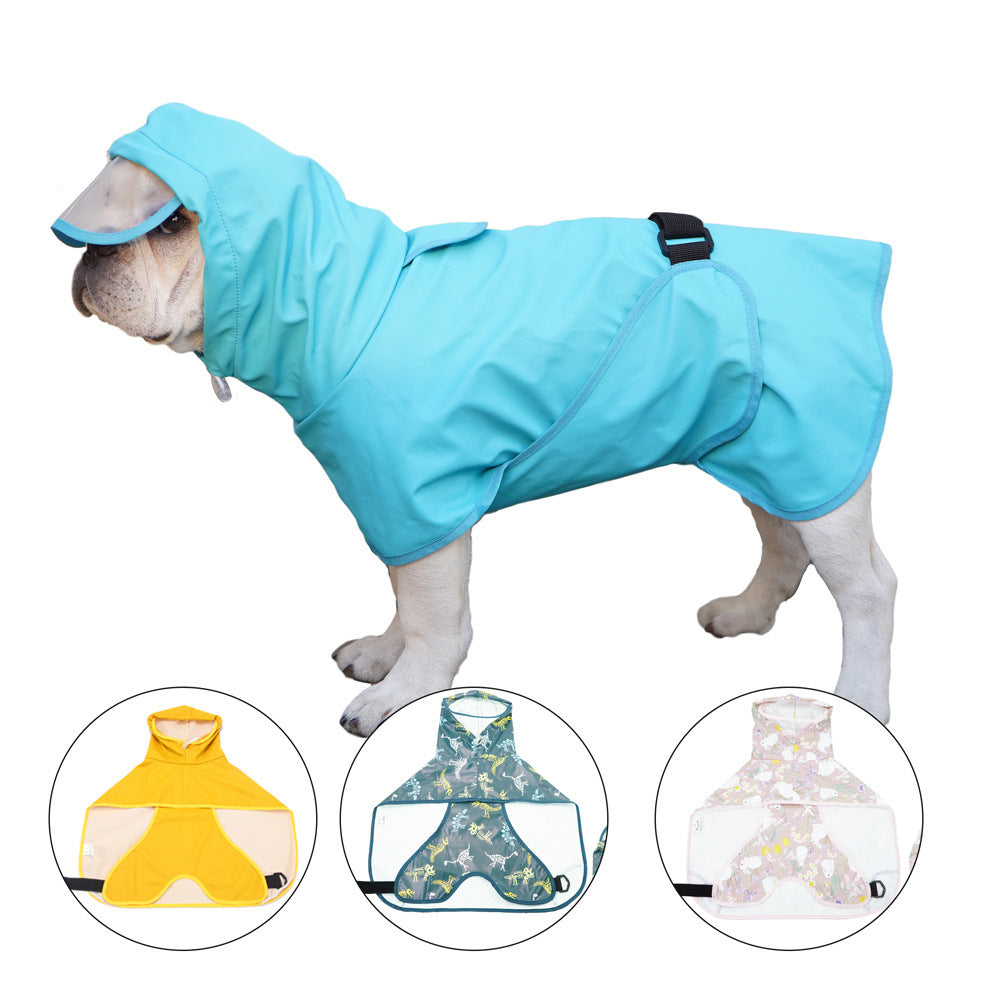 NEATMOA Waterproof Dog Rain Poncho with Belly Wrap – Easy-Wear Jacket in Yellow, Blue, Pink, Green for Small & Large Dogs