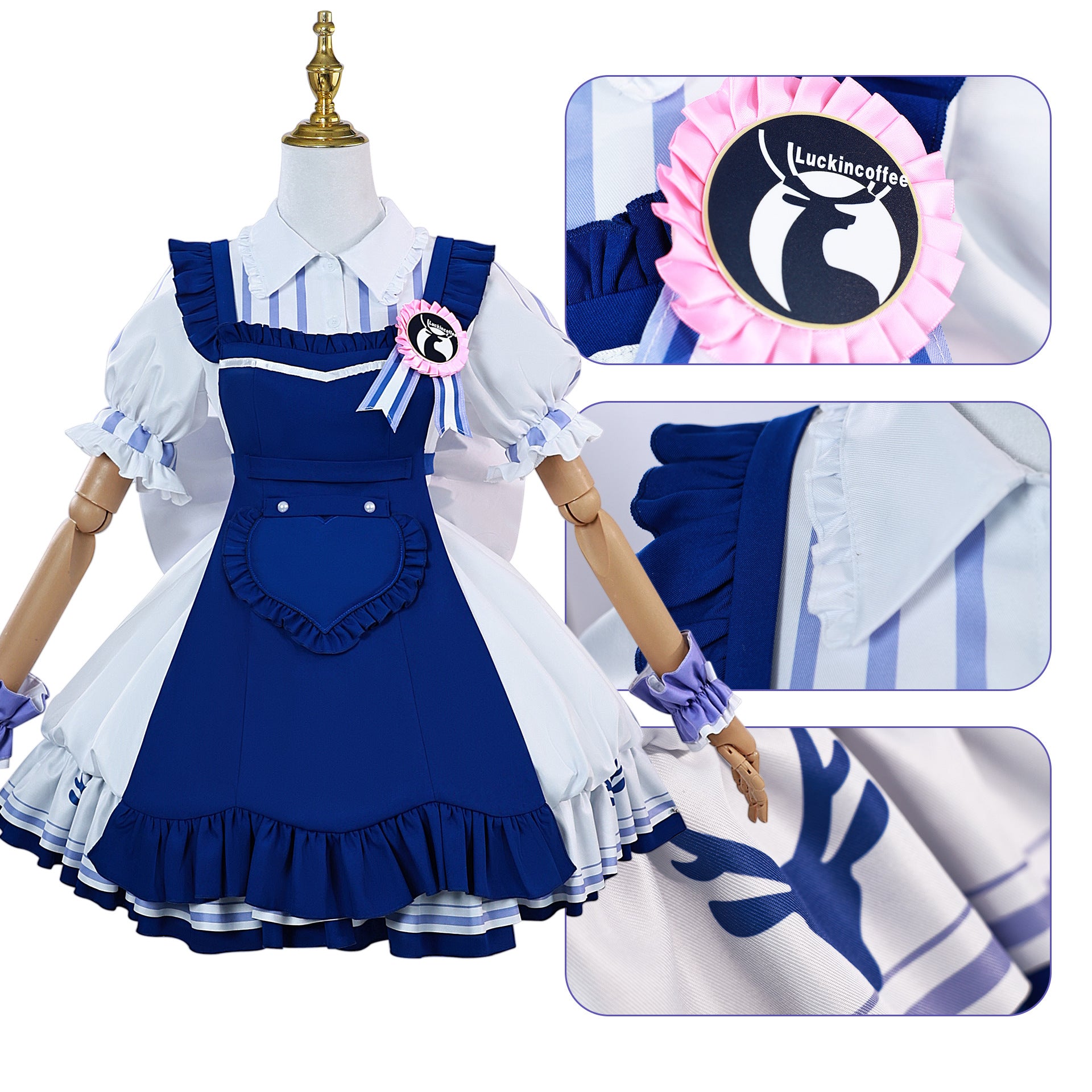 NEATMOA 原神 フォンテーヌ コスプレ シグウィン 豪華版 フルセット 衣装 瑞幸咖啡 コラボ 学園祭 文化祭 撮影 ハロウィン パーティー コスチューム 男女兼用
