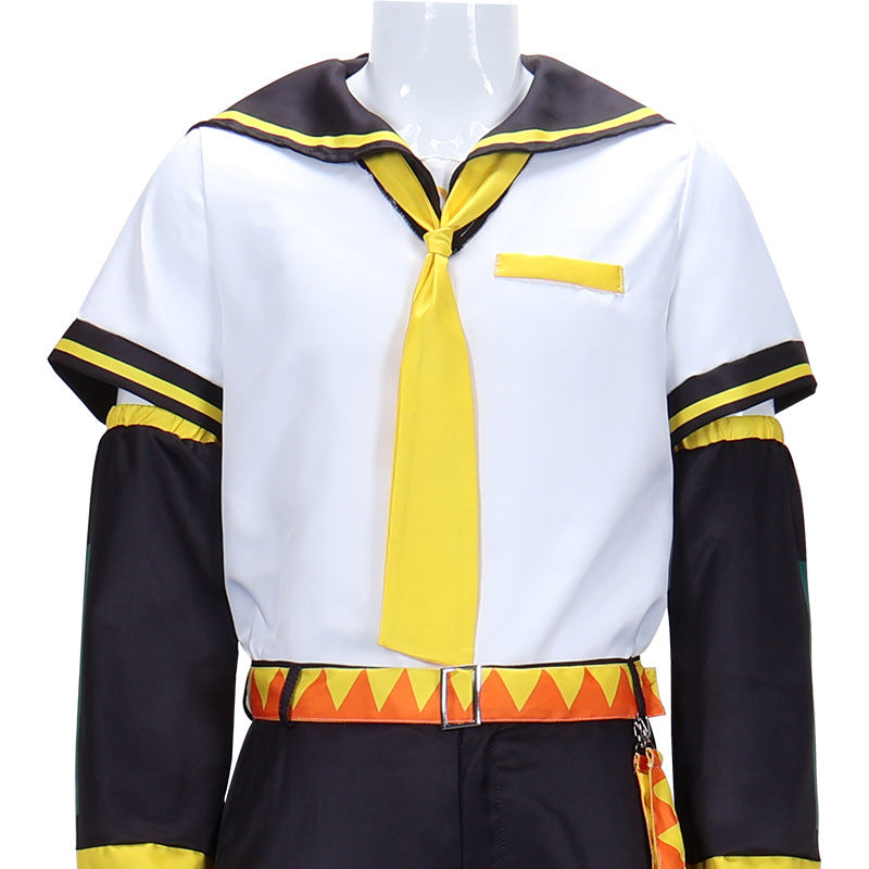 NEATMOA 鏡音リン 鏡音レン セーラー服 コスプレ衣装 制服 アニメ コスプレイベント ハロウィン 学園祭 ウィッグ付き