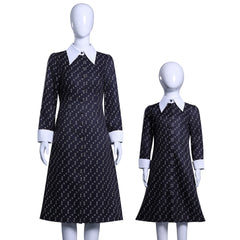 NEATMOA Wednesday Addams Cosplay Dress – The Addams Family Purple Black Striped Dress