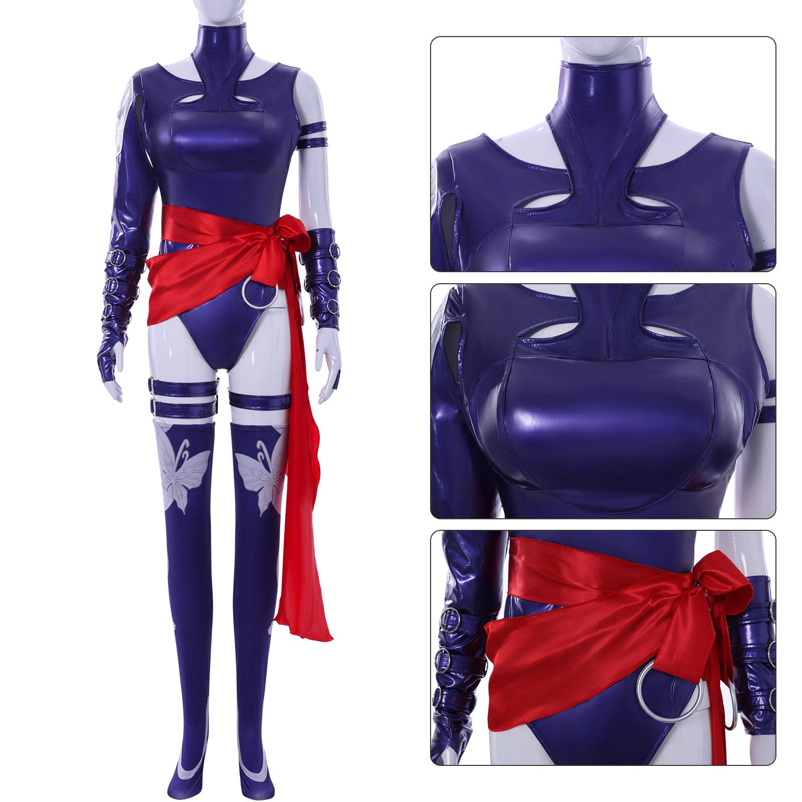 NEATMOA Marvel Rivals Psylocke Cosplay Costume Full Set – High Quality Purple Ninja Outfit for Halloween Comic Con Gaming Events