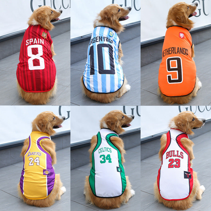 NEATMOA World Cup Dog Jersey – Lightweight Summer Shirt for Small, Medium, and Large Dogs like Golden Retriever, Teddy, Bichon, Husky, Samoyed, and Corgi