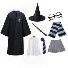 NEATMOA ハリーポッター風 コスプレ 制服 8点セット ローブ付き グリフィンドール スリザリン レイブンクロー ハッフルパフ 魔法学校風 SサイズからXXLまで