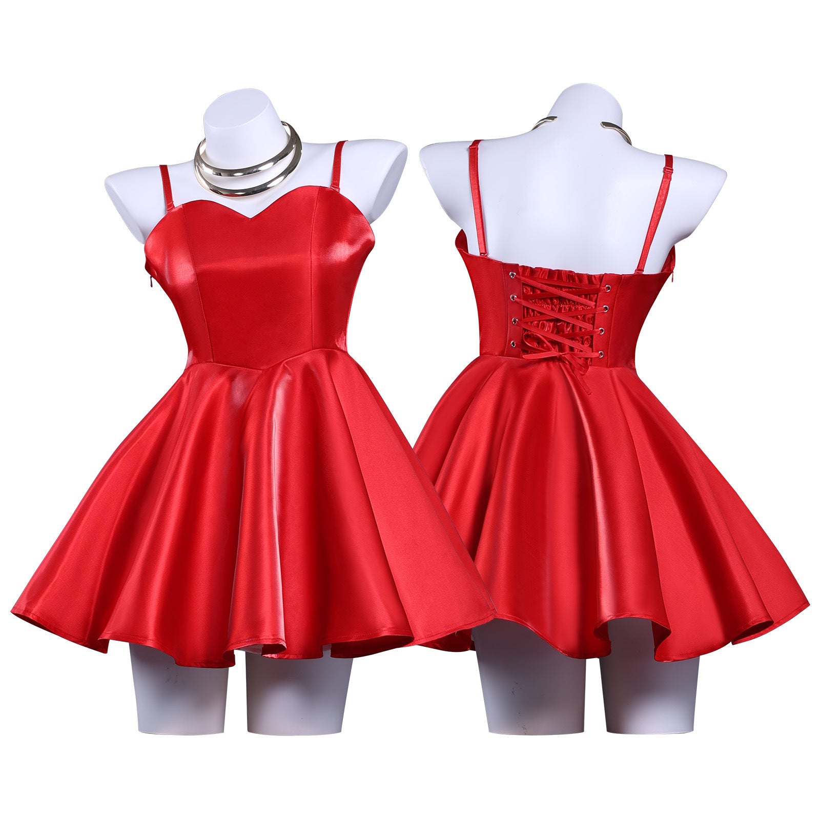 NEATMOA Panty Red Camisole Dress Cosplay Costume Asian Sizes Anime Outfit.