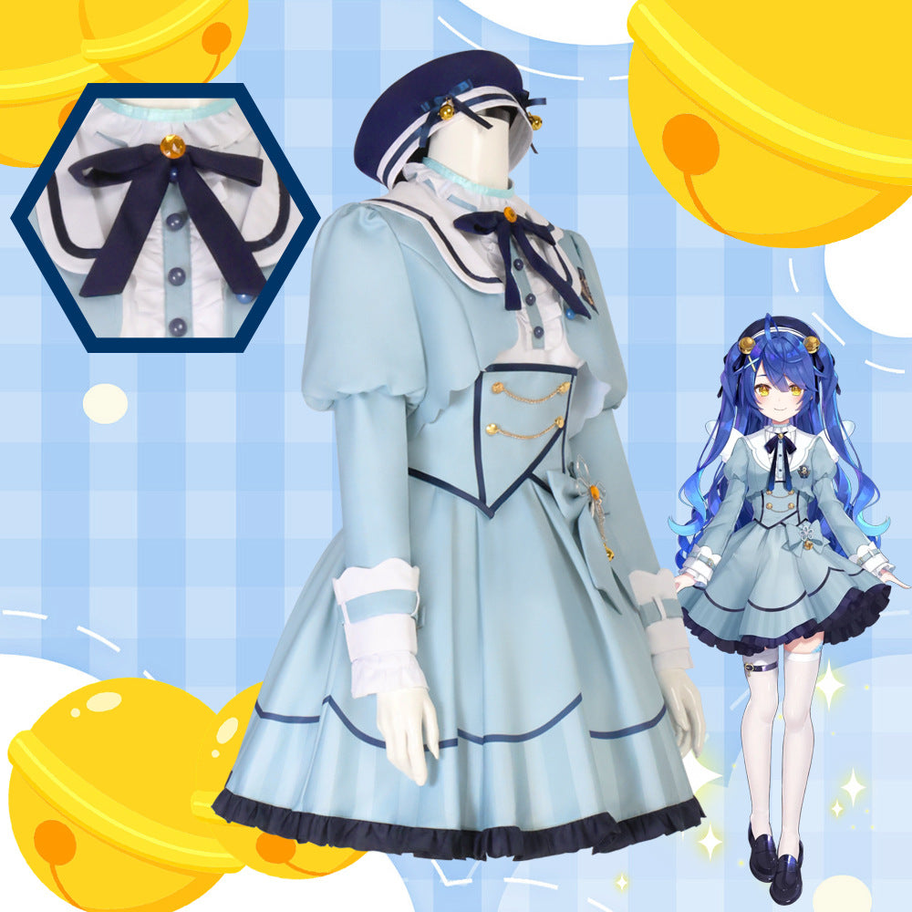 NEATMOA 天宮こころ コスプレ ワンピース＆帽子セット VTuber風 仮装 衣装 学園祭 ハロウィン イベント撮影用