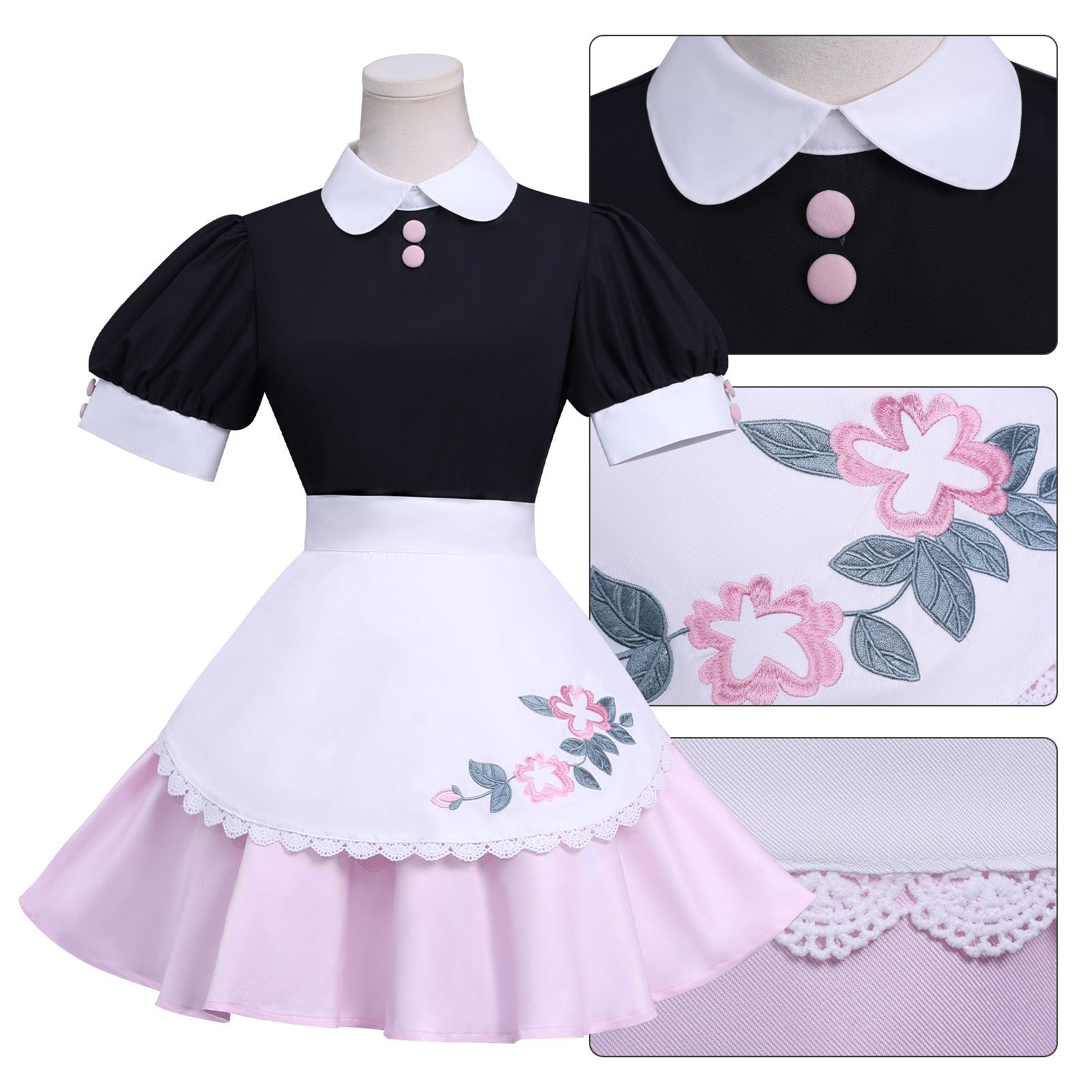 NEATMOA Miraculous Ladybug Cosplay Maid Outfit for Role Playing and Halloween Party Asian Size XS–XXL