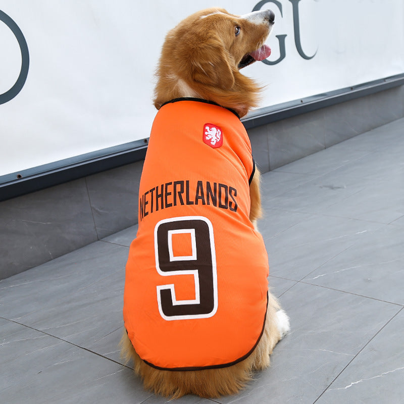 NEATMOA World Cup Dog Jersey – Lightweight Summer Shirt for Small, Medium, and Large Dogs like Golden Retriever, Teddy, Bichon, Husky, Samoyed, and Corgi